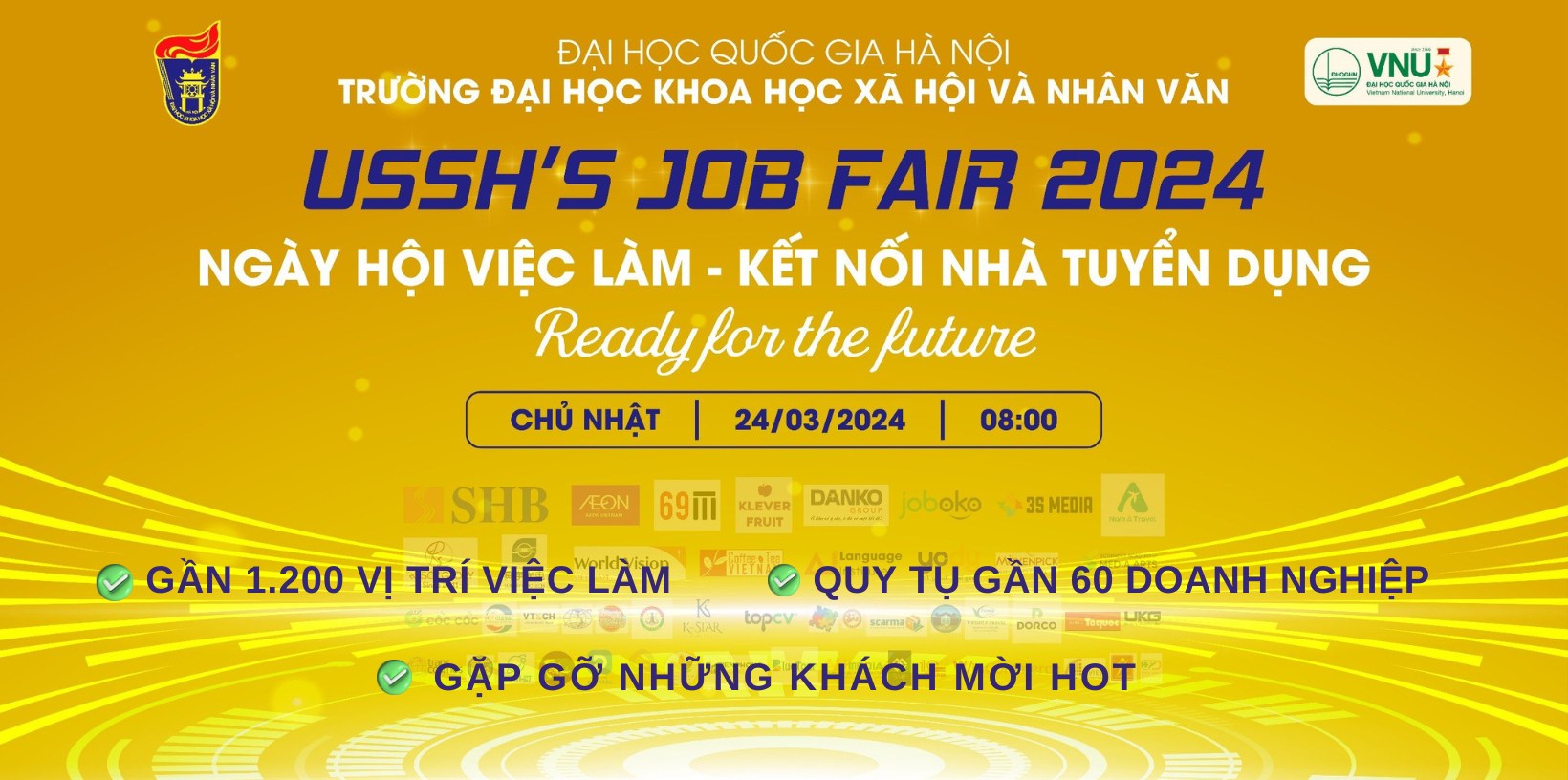 USSH JOB FAIR 2024 - Sôi động ngày hội việc làm, kết nối nhà tuyển dụng năm 2024
